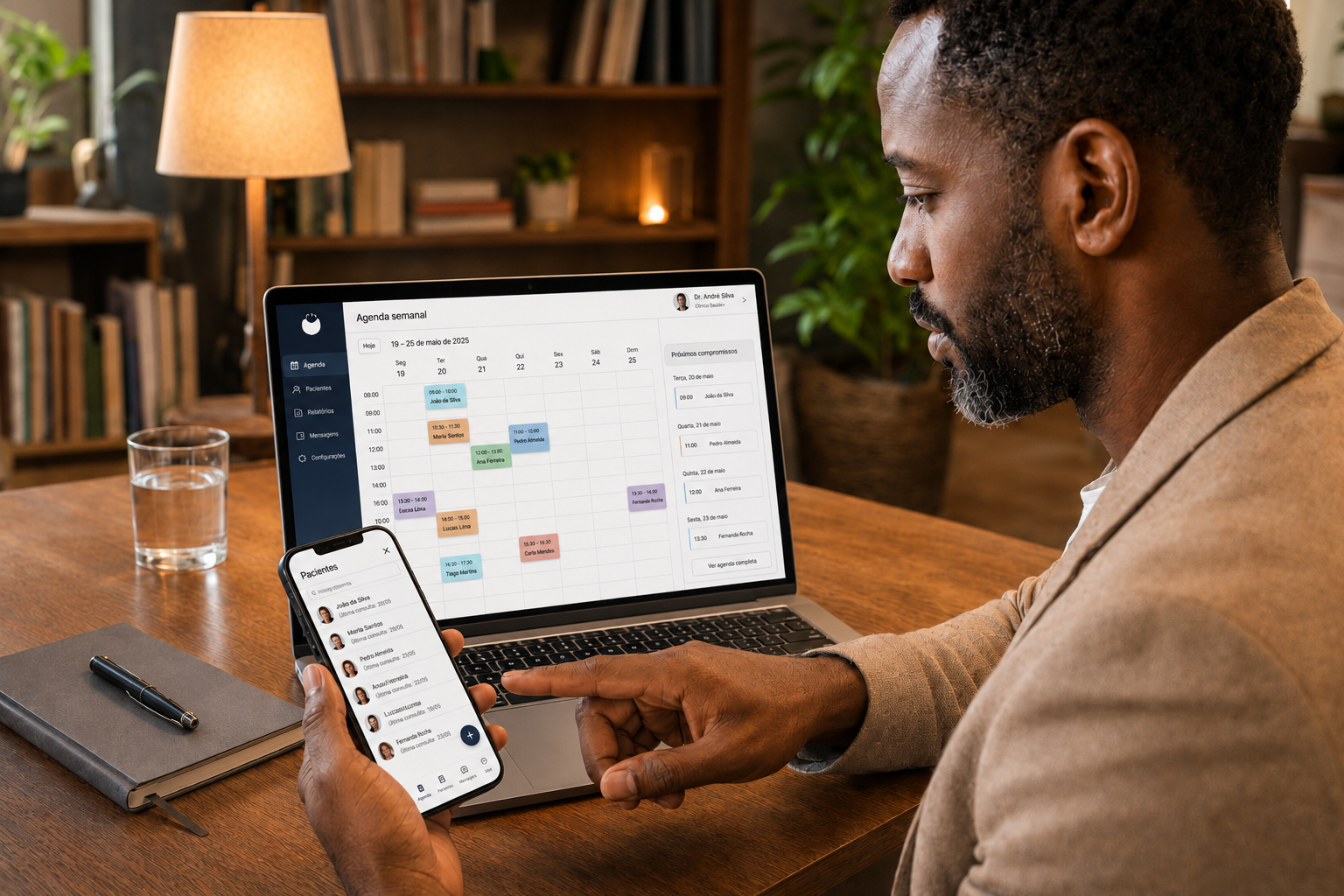 Preview of the psychologist dashboard on mobile